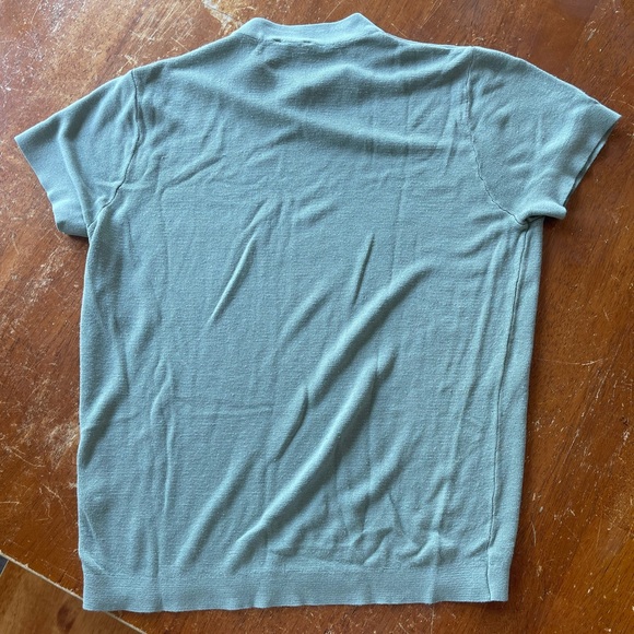 PULL&BEAR Green Knit Short Sleeve T-Shirt - Picture 2 of 2